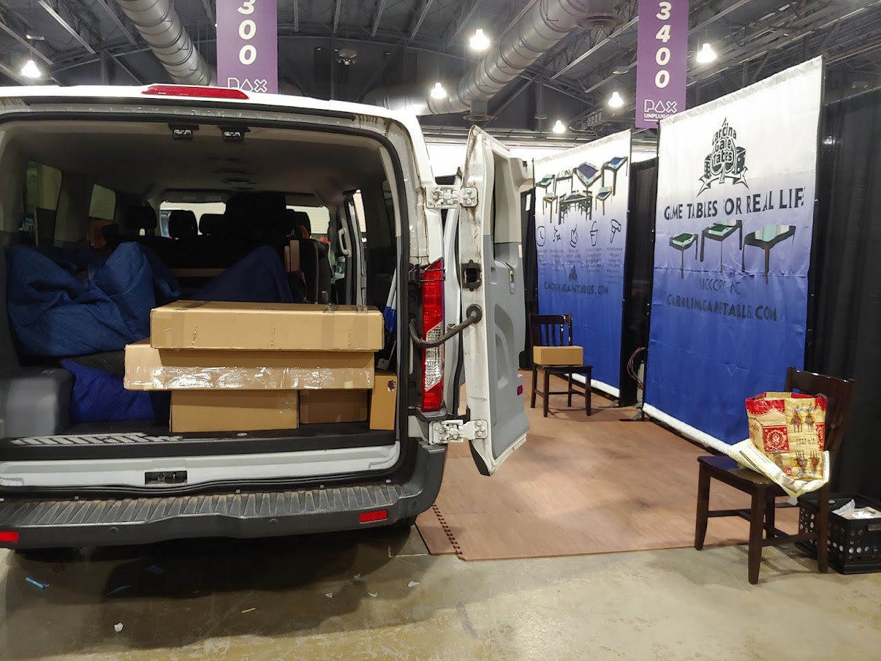 Unloading Tables for Pax Unplugged - Carolina Game Tables
