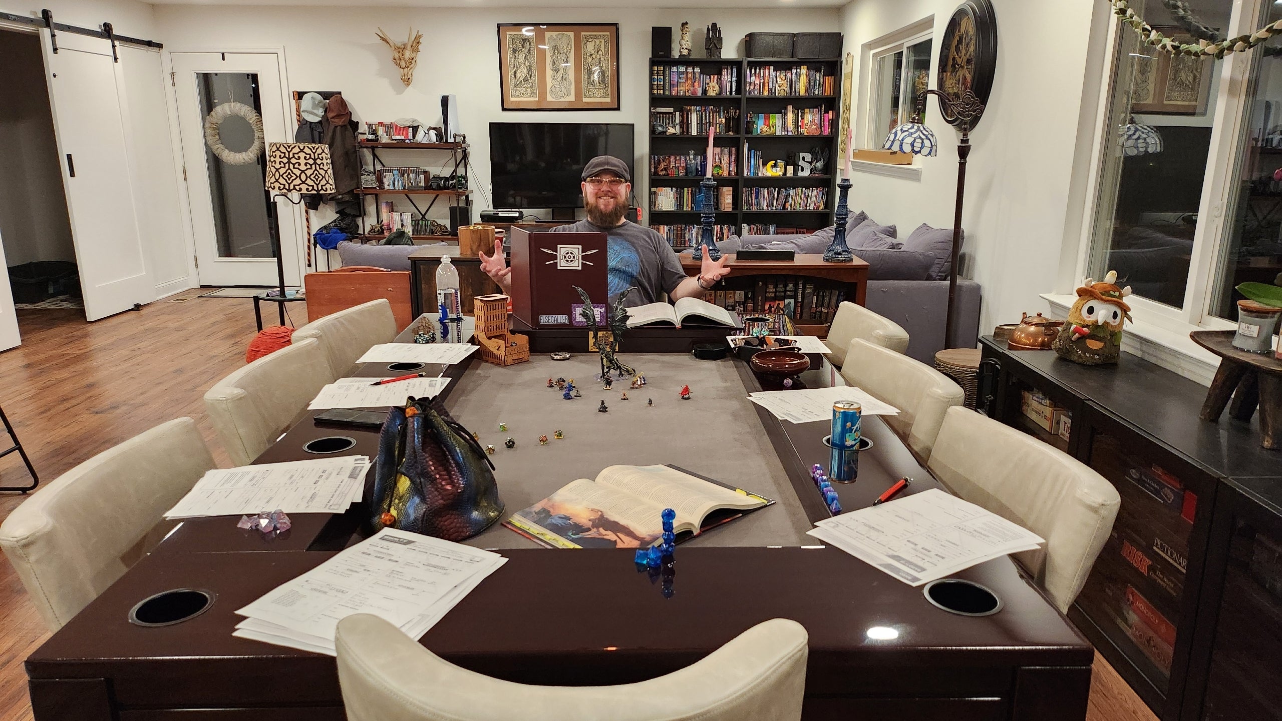 Playing D&D at a Carolina Dining Table - Carolina Game Tables