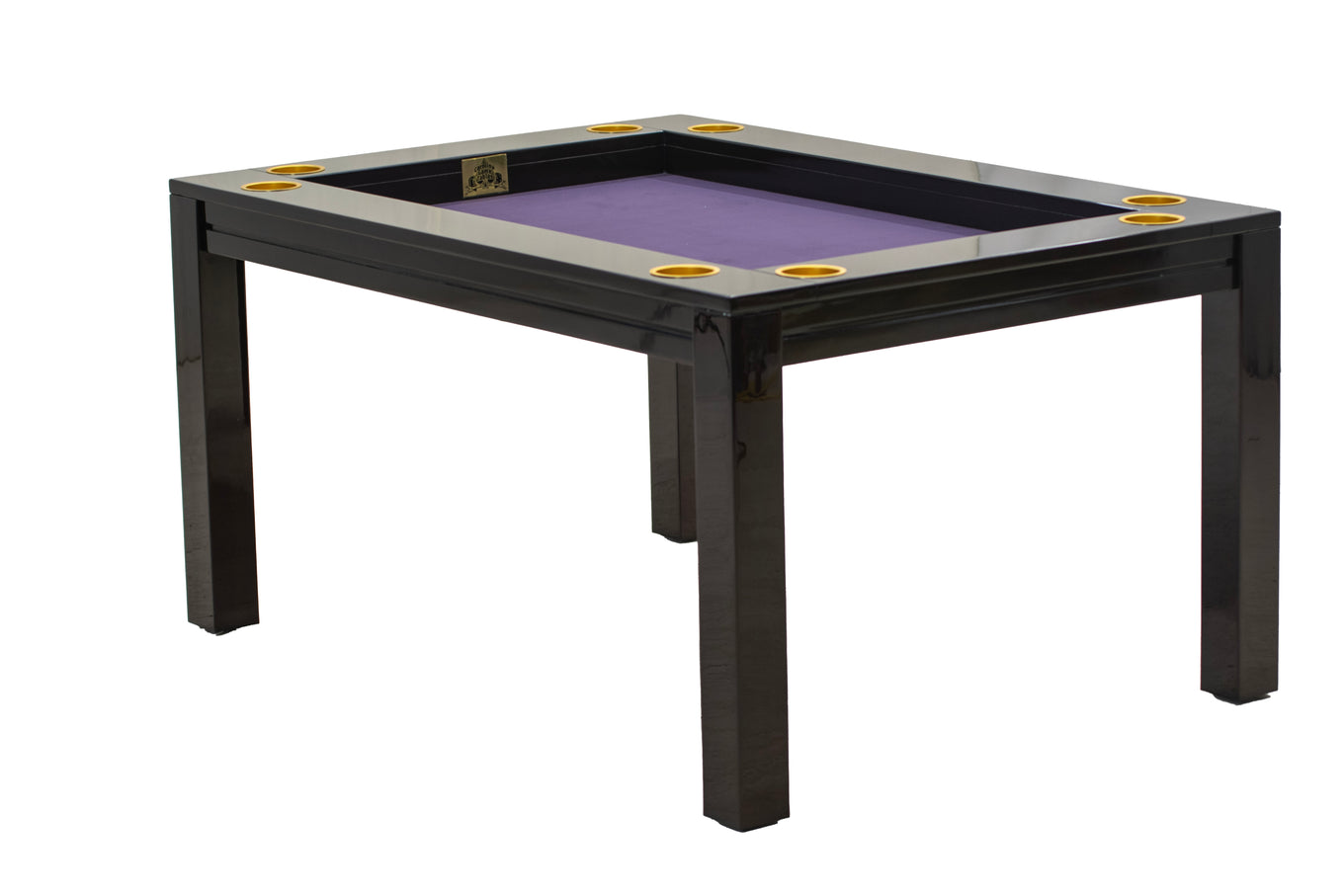 Breakfast Table with Purple Fabric and Gold Cup Holders - Carolina Game Tables