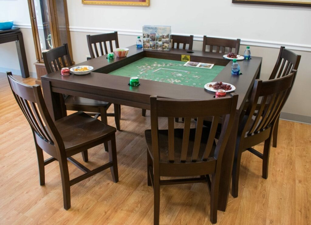 Puzzle on a Breakfast Table - Carolina Game Tables