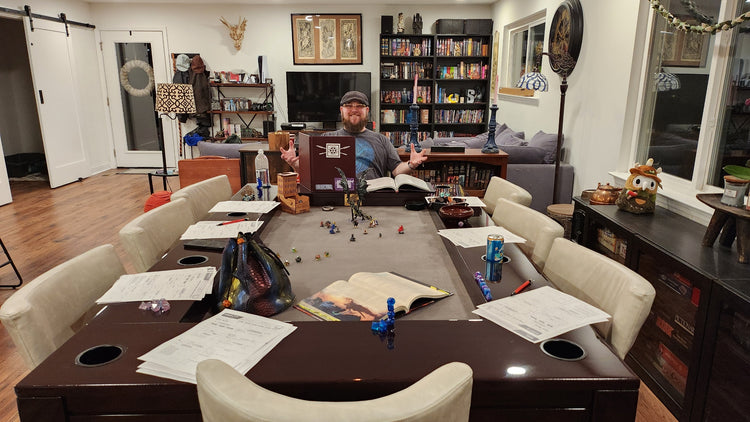 Playing D&D at a Carolina Dining Table - Carolina Game Tables