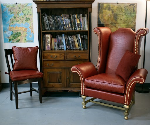 Deluxe Dragon Chair and Mahogany Chair with Cushions - Carolina Game Tables