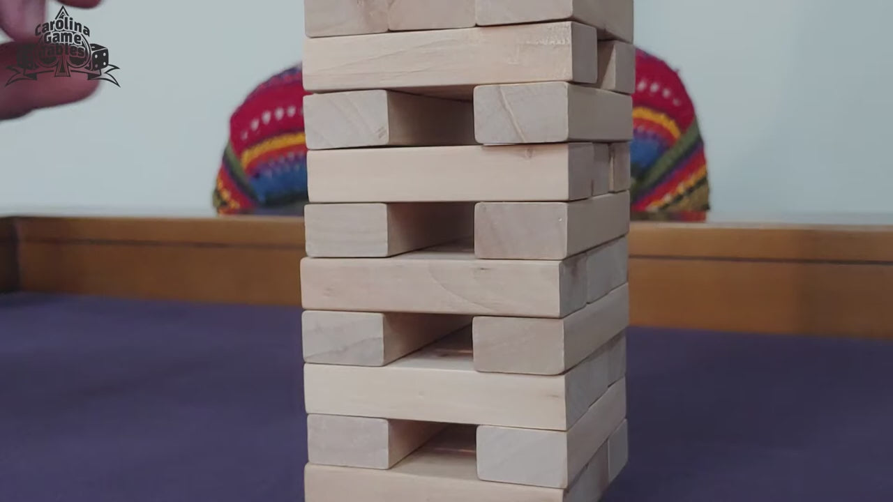 Load video: The Black Family Plays Jenga at a Tablezilla - Carolina Game Tables
